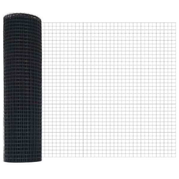 vidaXL Ograda i stup Siva 0,4 x 10 m Čelik