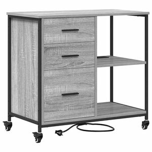 vidaXL Ormarić s postajom za punjenje 76 x 41 x 72 cm Siva Sonoma