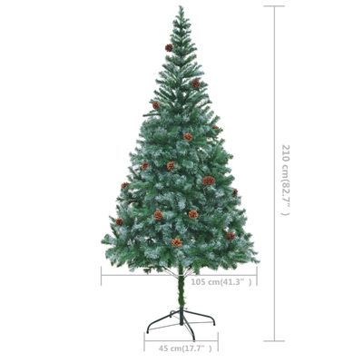 vidaXL Umjetno božićno drvce sa šiškama 210 cm