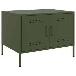 vidaXL Stolić za kavu maslinastozeleni 68 x 50 x 50,5 cm od čelika