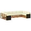vidaXL Set vanjskih sofa 10 pcs Prirodna i krem Poliester