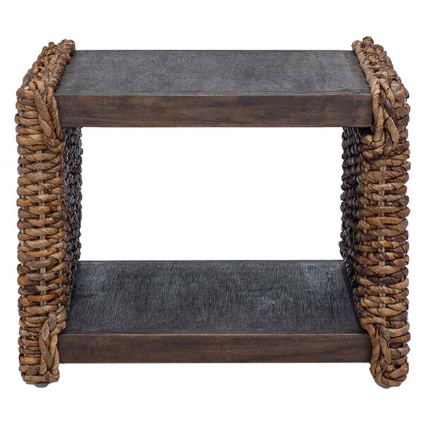 vidaXL Bocni stol Prirodna 44.5 x 45 x 45 cm Čvrsto mahagonijsko drvo