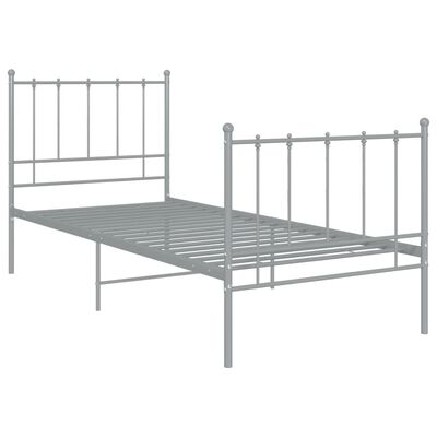 vidaXL Okvir za krevet sivi metalni 100 x 200 cm