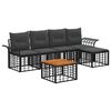 vidaXL Set vanjskih sofa 6 pcs Crna i tamno siva Poliester