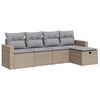 vidaXL 5-dijelni vrtni set sofa s jastucima bež od poliratana