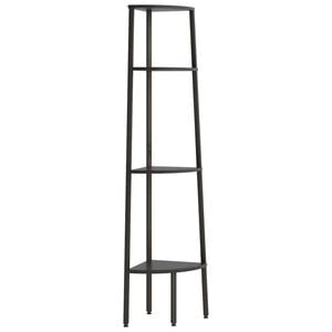 vidaXL Kutna polica s 4 razine crna 45,5 x 31,5 x 150 cm
