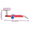 vidaXL Sklopiva ležaljka za sunčanje s krovom i kotačima crvena čelik