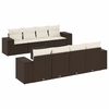 vidaXL 9-dijelni set vrtnih sofa s jastucima poliratan smeđi