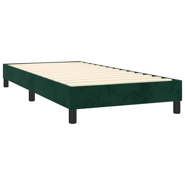 vidaXL Box spring krevet s madracem tamnozeleni 90x200 cm bar&scaron;unasti