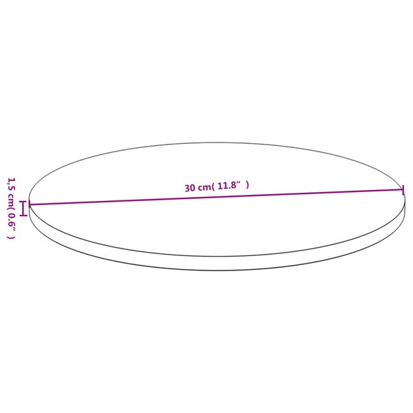 vidaXL Stolna ploča &Oslash;30x1,5 cm od bambusa