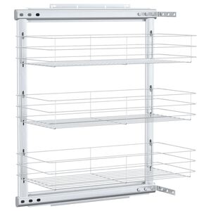 vidaXL Kuhinjska izvlačna žičana ko&scaron;ara s 3 razine srebrna 47x25x56 cm