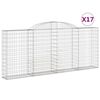 vidaXL Lučne gabionske ko&scaron;are 17kom 300x30x120/140cm pocinčano željezo