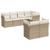 vidaXL 7-dijelni set vrtnih sofa od poliratana s jastucima bež
