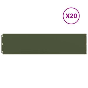 vidaXL Rubovi za travnjak 20 kom Maslinasto zeleni 25x103 cm
