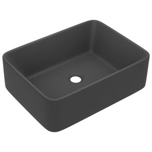vidaXL Luksuzni umivaonik mat tamnosivi 41 x 30 x 12 cm keramički