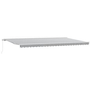 vidaXL Tenda na ručno uvlačenje antracit i bijela 500 x 300 cm