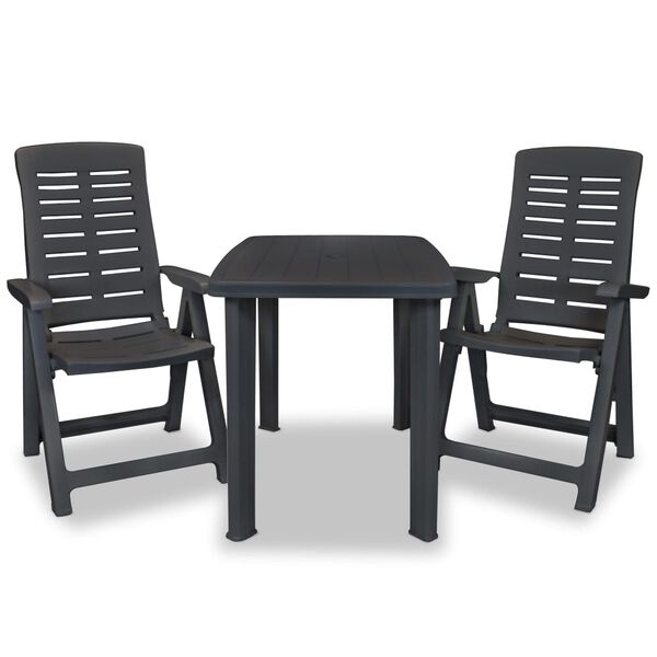vidaXL 3-dijelni bistro set od plastike antracit