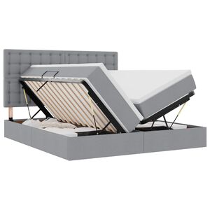 vidaXL LED krevet za pohranu s madracem Svjetlosiva 180 x 200 cm