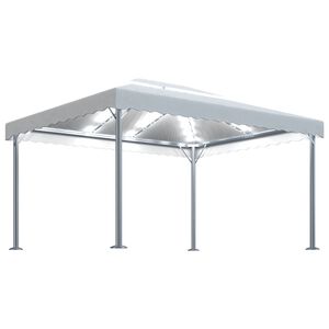 vidaXL Sjenica s LED svjetlosnim trakama 400 x 300 cm krem aluminijska