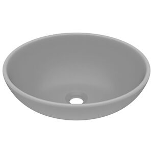 vidaXL Luksuzni ovalni umivaonik mat svjetlosivi 40 x 33 cm keramički