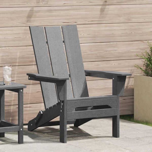 vidaXL Sklopiva Adirondack stolica Svijetlo siva 74.5 x 80.5 x 90cm