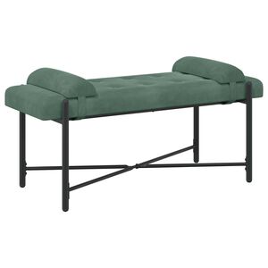 vidaXL Klupa s gumbima i jastučićima Morska zelena 110 x 40 x 46 cm
