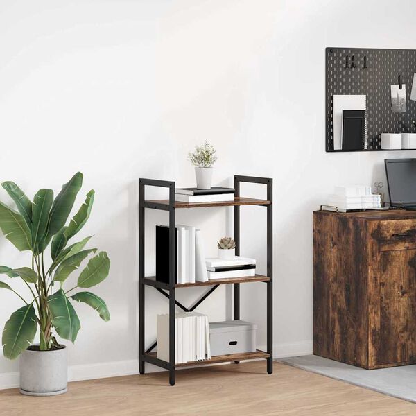 vidaXL Polica Dimljeni hrast 56 x 34 x 96 cm Konstruirano drvo