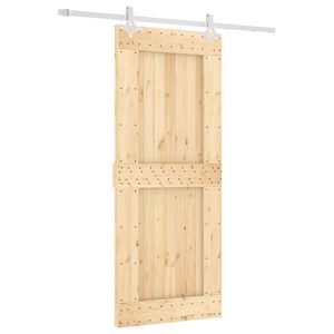 vidaXL Klizna vrata 85 x 210 cm Čvrsta borovina (neobrađena)