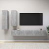 vidaXL 4-dijelni set TV ormarića siva boja betona konstruirano drvo