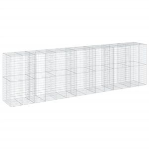 vidaXL Gabionska ko&scaron;ara s poklopcem 700x100x200 cm pocinčano željezo