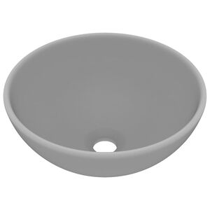 vidaXL Luksuzni okrugli umivaonik mat svjetlosivi 32,5x14 cm keramički