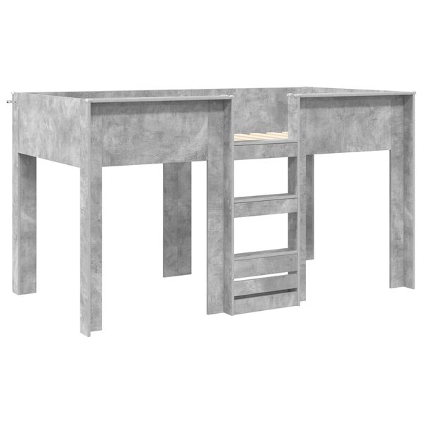 vidaXL Krevet na kat za djecu s madracem Betonski sivi 100 x 200 cm