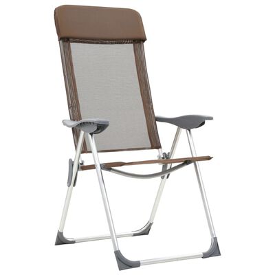 vidaXL Sklopive stolice za kampiranje 4 kom smeđe aluminijske