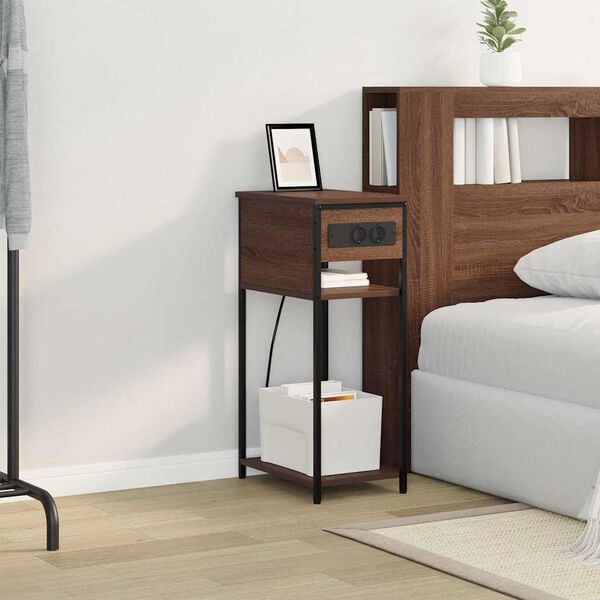 vidaXL Noćni ormar Smeđi hrast 41 x 28 x 76 cm Konstruirano drvo