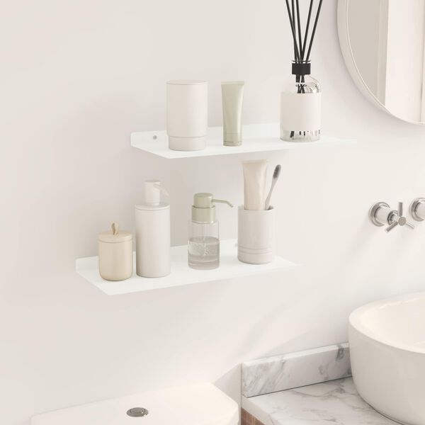 vidaXL Lebdeća polica Zidne 2 pcs Bijeli 40 x 18 x 2,5 cm Čelik