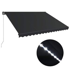vidaXL Tenda na ručno uvlačenje s LED svjetlima 450 x 300 cm antracit