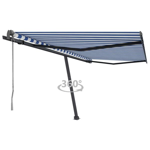 vidaXL Samostojeća automatska tenda 400 x 350 cm plavo-bijela