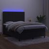 vidaXL Krevet box spring s madracem LED crni 140x200 cm bar&scaron;un