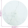 vidaXL Stolna ploča bijela Ø 40 x 0,8 cm staklena s mramornim uzorkom