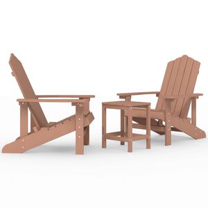 vidaXL Vrtne stolice Adirondack sa stolićem HDPE smeđe