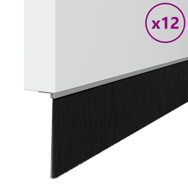 vidaXL Držač četke za vrata 12 pcs Srebrno 100 cm Aluminijski legura