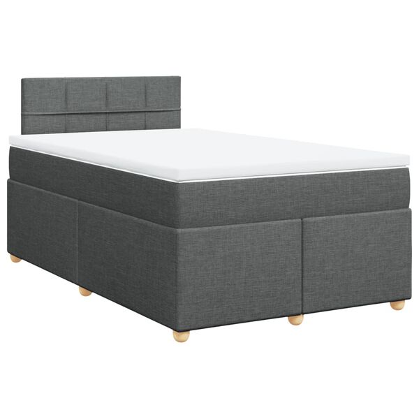 vidaXL Krevet box spring s madracem tamnosivi 120 x 190 cm tkanina