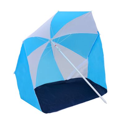 vidaXL Šator od suncobrana za plažu plavo-bijeli 180 cm od tkanine