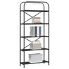 vidaXL Polica Crni hrast 80 x 30 x 183 cm Konstruirano drvo