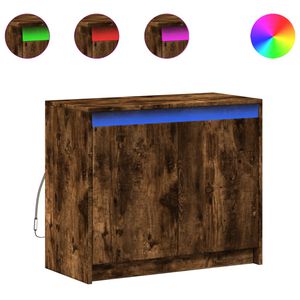 vidaXL Komoda s LED boja dimljenog hrasta 72x34x61cm konstruirano drvo
