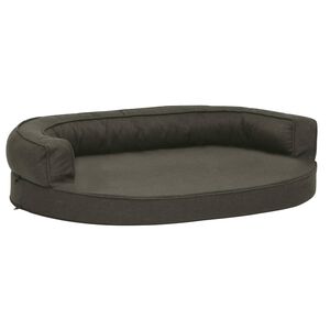vidaXL Ergonomski madrac za pse 75 x 53 cm izgled platna tamnosivi