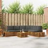 vidaXL Set vanjskih sofa s jastukom 7 Komad Prirodna i antracit