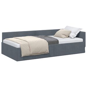 vidaXL Kutni okvir kreveta Tamno siva 80 cm x 200 cm Bar&scaron;un