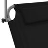 vidaXL Sklopiva ležaljka za sunčanje s krovom i kotačima čelična crna