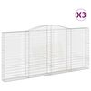 vidaXL Lučne gabionske ko&scaron;are 3 kom 400x30x180/200cm pocinčano željezo